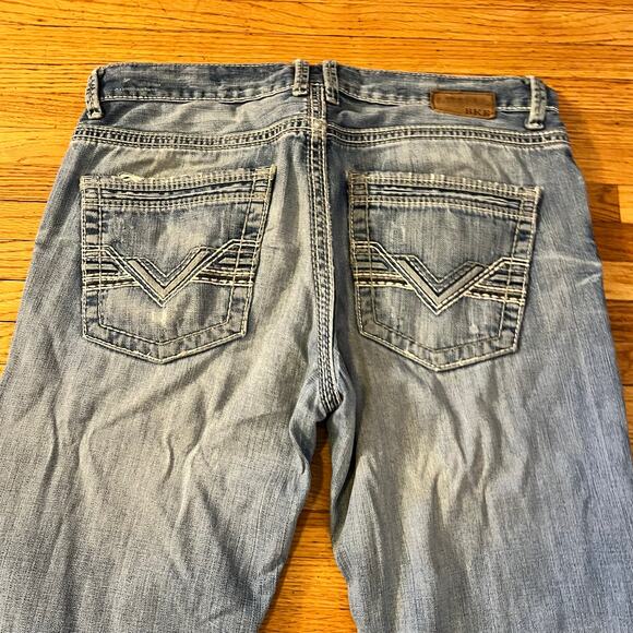 Silver Jeans Mens 34 Jake Straight Distressed Thick Stitch Pants - Picture 4 of 11